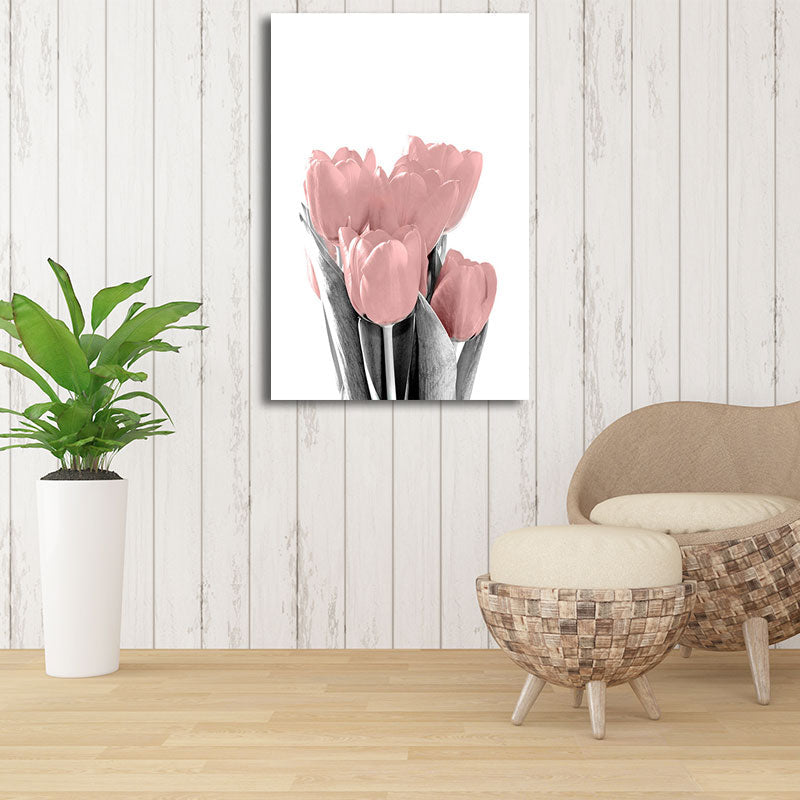 Brehn | Blumen Leinwand Wandkunst Texturiert Nordisch Mädchen Schlafzimmer Wanddekoration in sanften Farben