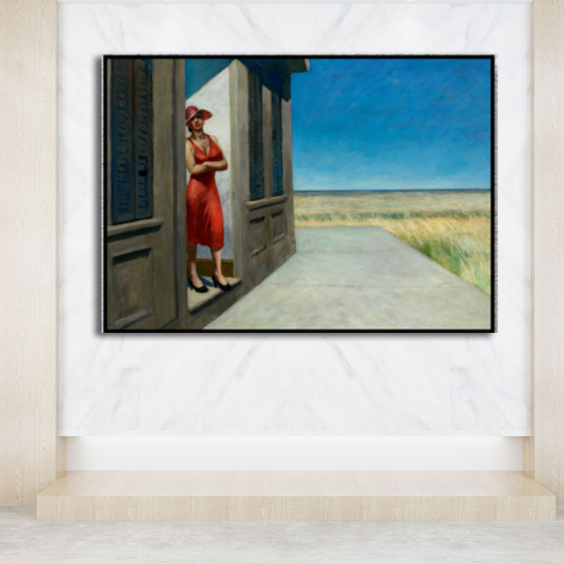 Brehn | Carolina Morning Leinwand Wandkunst Traditionelles Texturiertes Gemälde in Rot für das Schlafzimmer