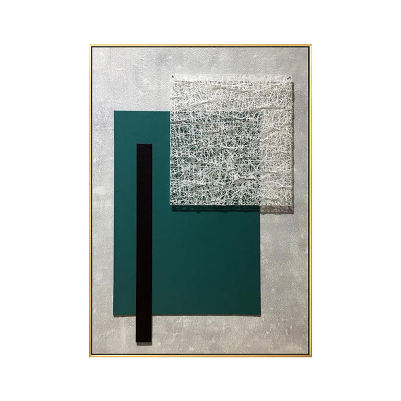 Brehn | Geometrische Leinwandkunst Strukturierter Nordic Stil Wohnzimmer Wanddekoration in Dunkelfarbe