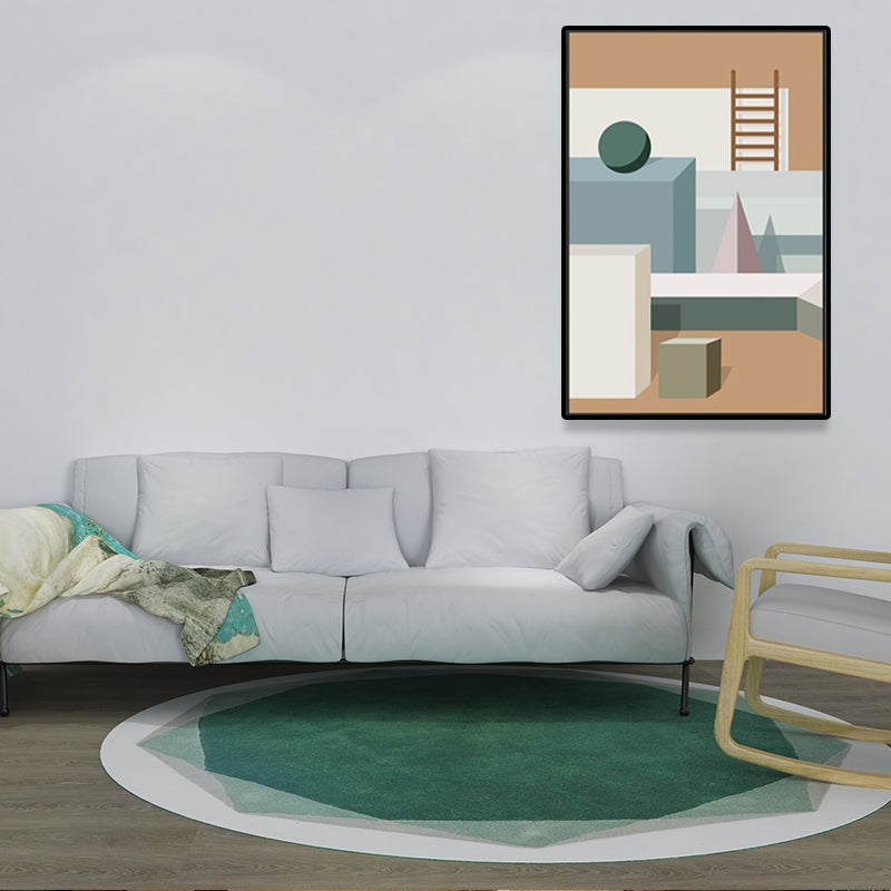 Brehn | Skandinavische Menschen Kunstdruck Gebäude Raum Pastellfarbe Eingewickelte Leinwand für Wohnzimmer