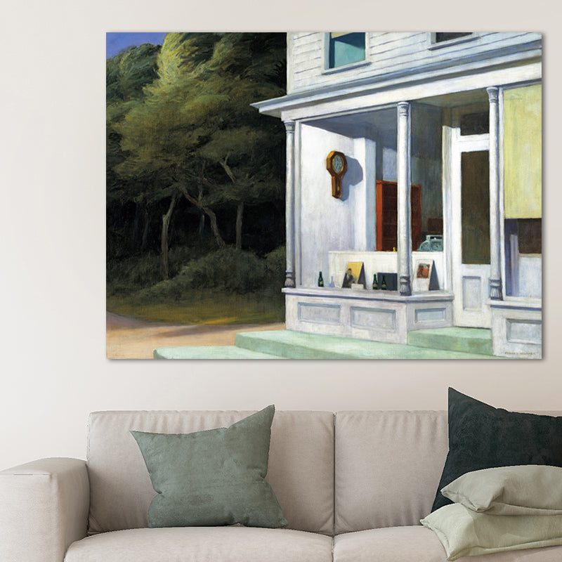 Brehn | Bau und Bäume Malerei in hellen Farben Traditioneller Stil Wandkunst für das Spielzimmer