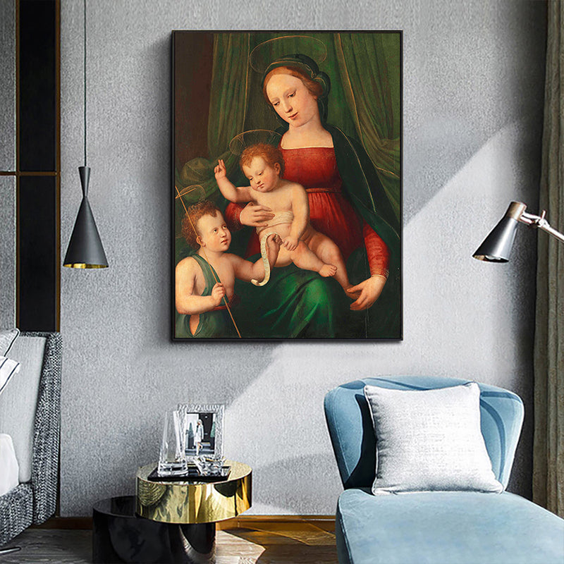 Brehn | Global Inspirierte Christliche Heiligenmalerei Dunkle Farbe Religion Wandkunst für Zuhause