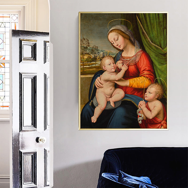 Brehn | Global Inspirierte Christliche Heiligenmalerei Dunkle Farbe Religion Wandkunst für Zuhause