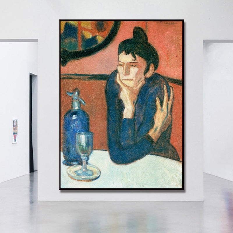 Brehn | Rote traditionelle Wandkunst das Absinth-Trinker Gemälde Leinwanddruck für das Wohnzimmer
