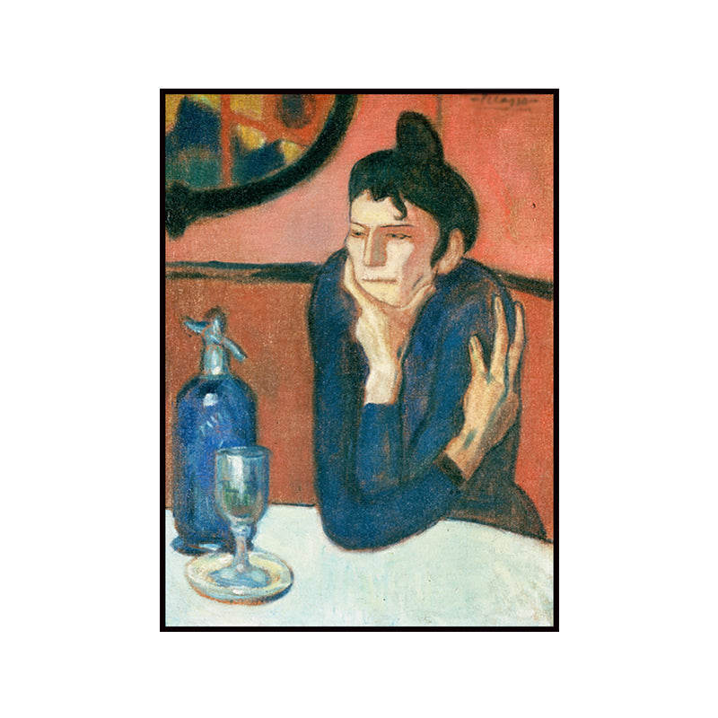 Brehn | Rote traditionelle Wandkunst das Absinth-Trinker Gemälde Leinwanddruck für das Wohnzimmer