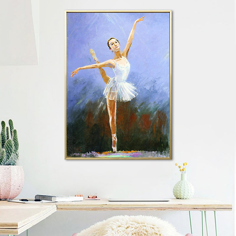 Brehn | Glam Style tanzendes Mädchen Gemälde Pastellfarbe Gästebereich Wandkunst, mehrere Größen