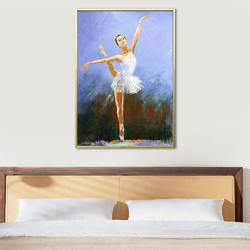 Brehn | Glam Style tanzendes Mädchen Gemälde Pastellfarbe Gästebereich Wandkunst, mehrere Größen