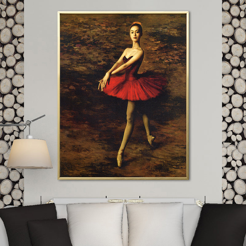 Brehn | Glam Style tanzendes Mädchen Gemälde Pastellfarbe Gästebereich Wandkunst, mehrere Größen