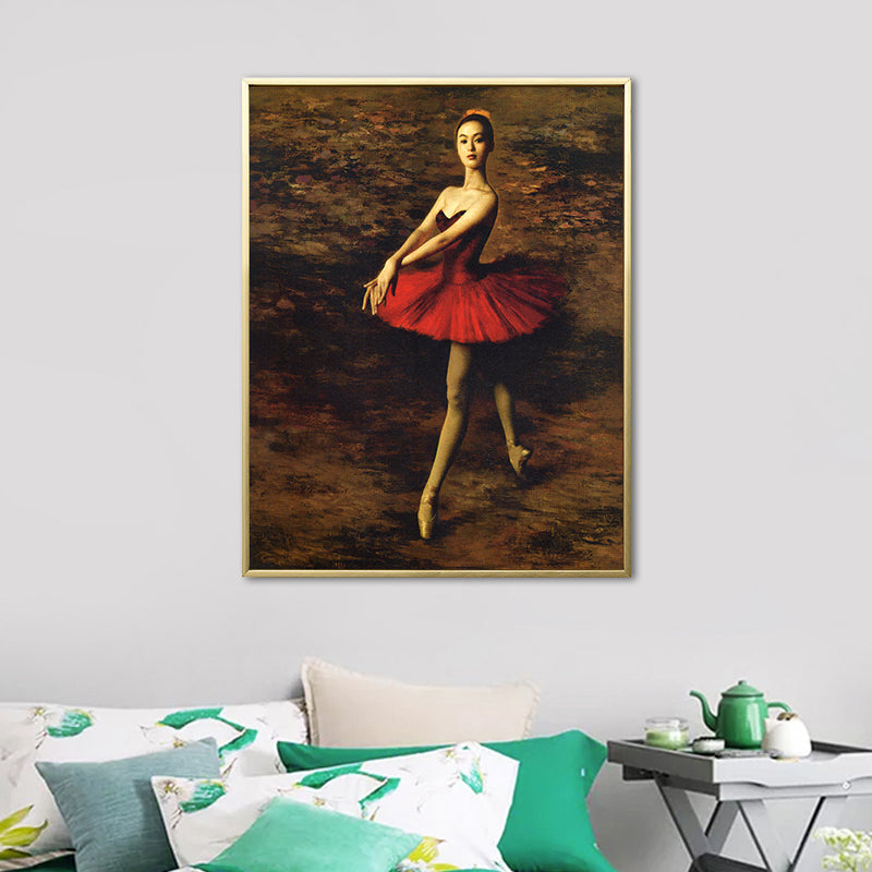 Brehn | Glam Style tanzendes Mädchen Gemälde Pastellfarbe Gästebereich Wandkunst, mehrere Größen