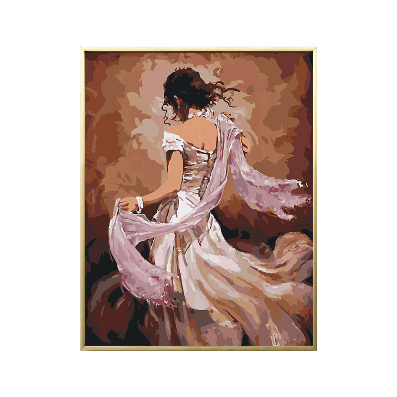 Brehn | Glam Style tanzendes Mädchen Gemälde Pastellfarbe Gästebereich Wandkunst, mehrere Größen