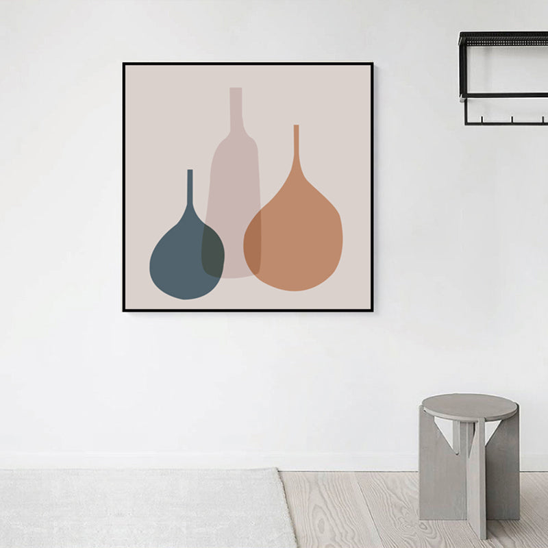 Brehn | Stillflasche Leinwanddruck Texturiert Skandinavisch Zuhause Quadratischer Rahmen Wandkunst Dekor