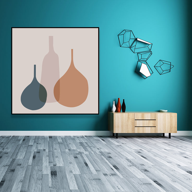 Brehn | Stillflasche Leinwanddruck Texturiert Skandinavisch Zuhause Quadratischer Rahmen Wandkunst Dekor