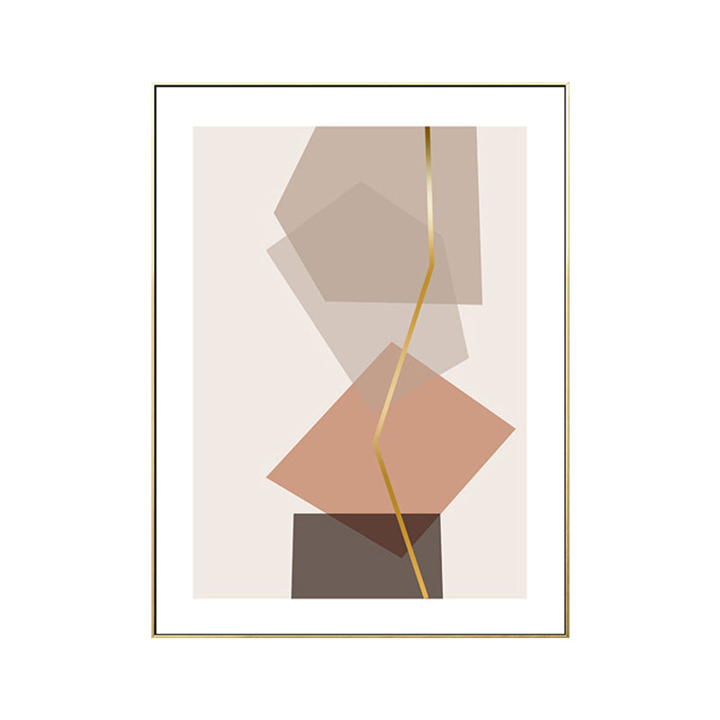 Brehn | Illustration Geometrische Wandkunst Dekor Skandinavischer Strukturierter Leinendruck für das Wohnzimmer