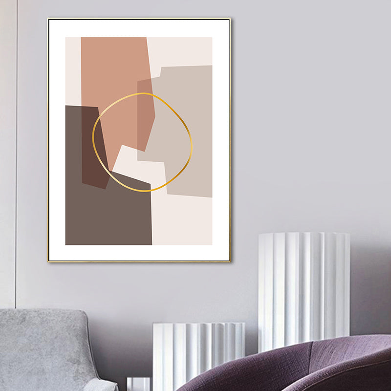 Brehn | Illustration Geometrische Wandkunst Dekor Skandinavischer Strukturierter Leinendruck für das Wohnzimmer