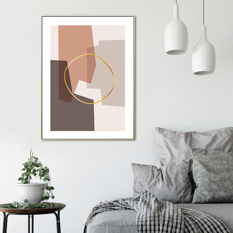 Brehn | Illustration Geometrische Wandkunst Dekor Skandinavischer Strukturierter Leinendruck für das Wohnzimmer
