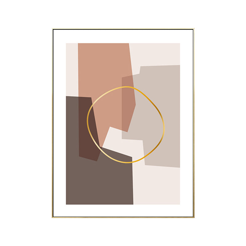 Brehn | Illustration Geometrische Wandkunst Dekor Skandinavischer Strukturierter Leinendruck für das Wohnzimmer