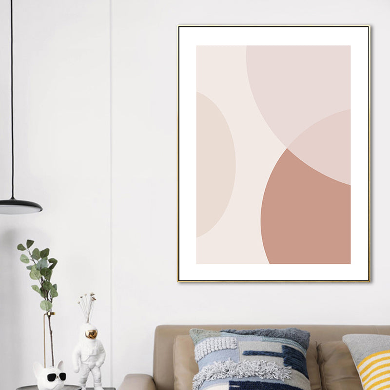 Brehn | Illustration Geometrische Wandkunst Dekor Skandinavischer Strukturierter Leinendruck für das Wohnzimmer