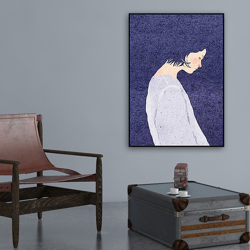 Brehn | Nordic Woman Kunstdruck Leinwand Texturiert Lila Wanddekoration für das Wohnzimmer, Mehrere Größen