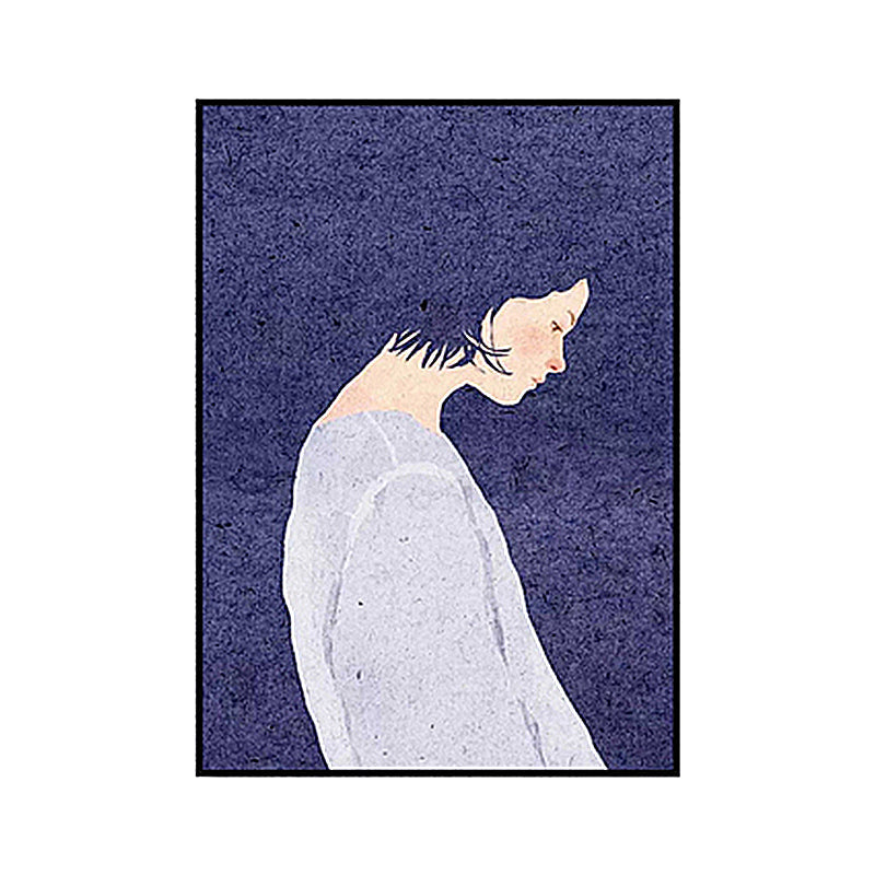 Brehn | Nordic Woman Kunstdruck Leinwand Texturiert Lila Wanddekoration für das Wohnzimmer, Mehrere Größen