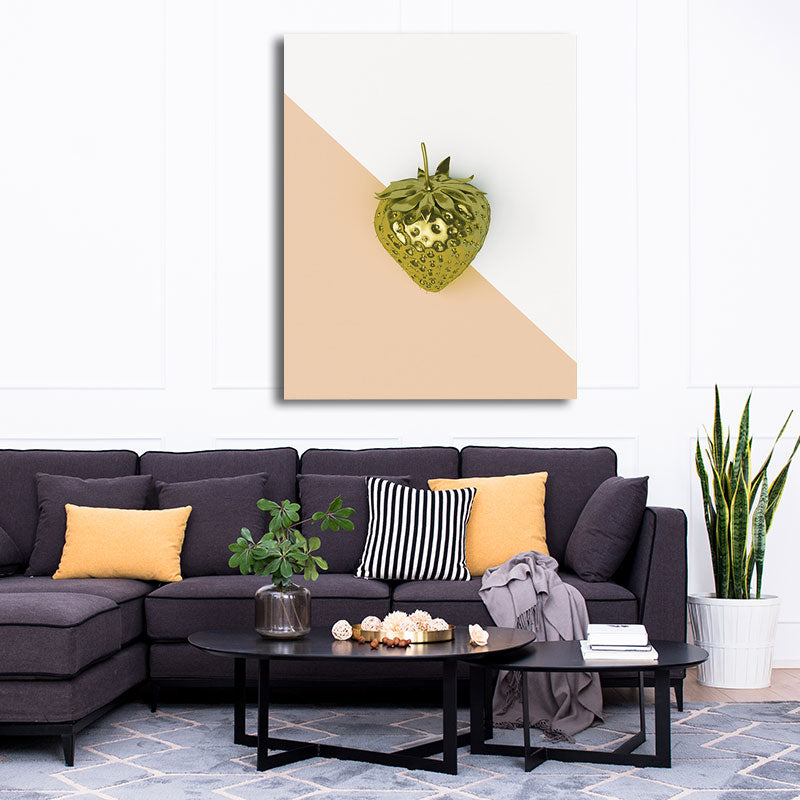Brehn | Geometrische Leinwandwandkunst Nordic Style Leckeres Obst Druck Wanddekoration in Hellen Farben