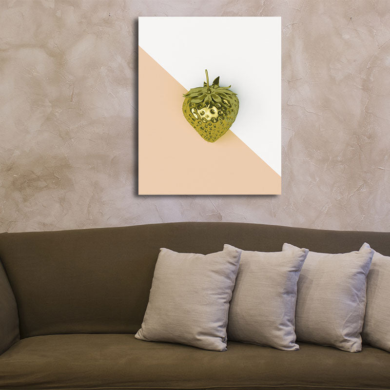 Brehn | Geometrische Leinwandwandkunst Nordic Style Leckeres Obst Druck Wanddekoration in Hellen Farben