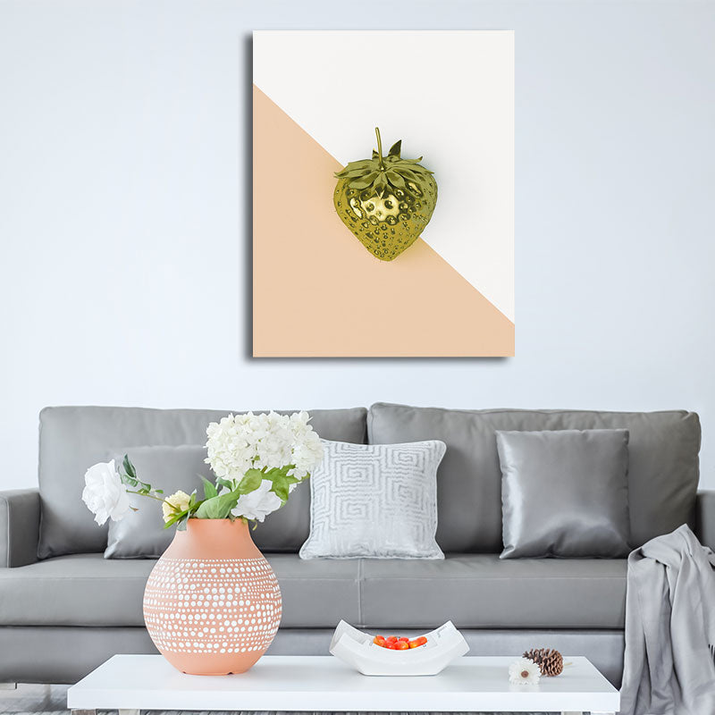Brehn | Geometrische Leinwandwandkunst Nordic Style Leckeres Obst Druck Wanddekoration in Hellen Farben