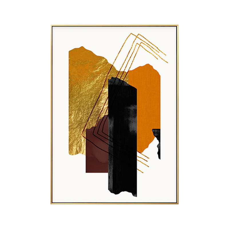 Brehn | Mixed Media Glam Canvas Wandkunst mit abstraktem Muster in dunkler Farbe für das Schlafzimmer