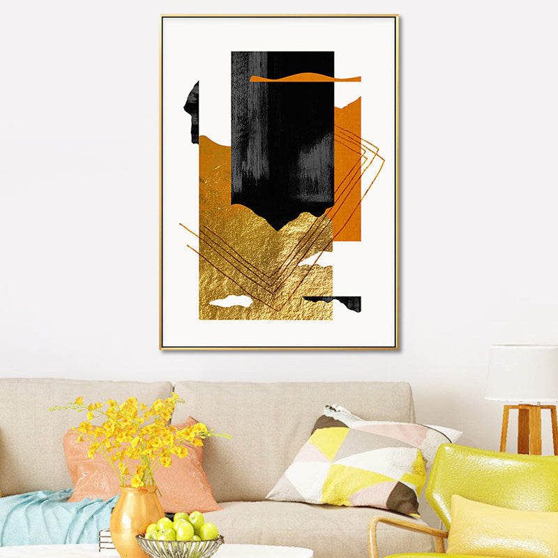 Brehn | Mixed Media Glam Canvas Wandkunst mit abstraktem Muster in dunkler Farbe für das Schlafzimmer