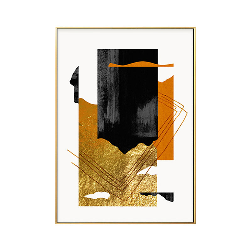 Brehn | Mixed Media Glam Canvas Wandkunst mit abstraktem Muster in dunkler Farbe für das Schlafzimmer