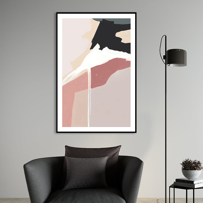 Brehn | Skandinavischer Leinwanddruck Rosa Abstract Muster Wandkunst für das Wohnzimmer (Mehrere Größen verfügbar)