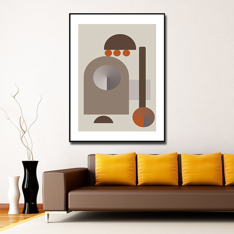 Brehn | Dunkel Color Geometrische Wandkunst Texturiert Nordisch Esszimmer Umwickelte Leinwand, Mehrere Größen