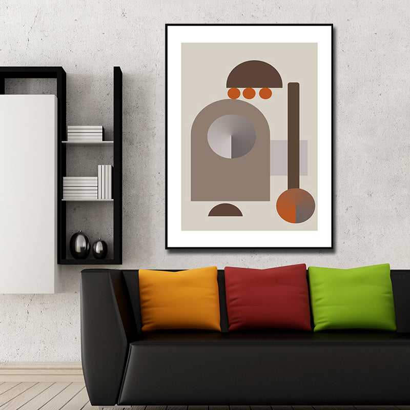 Brehn | Dunkel Color Geometrische Wandkunst Texturiert Nordisch Esszimmer Umwickelte Leinwand, Mehrere Größen