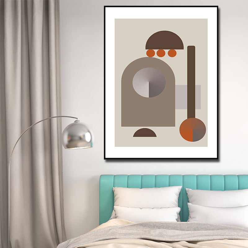 Brehn | Dunkel Color Geometrische Wandkunst Texturiert Nordisch Esszimmer Umwickelte Leinwand, Mehrere Größen