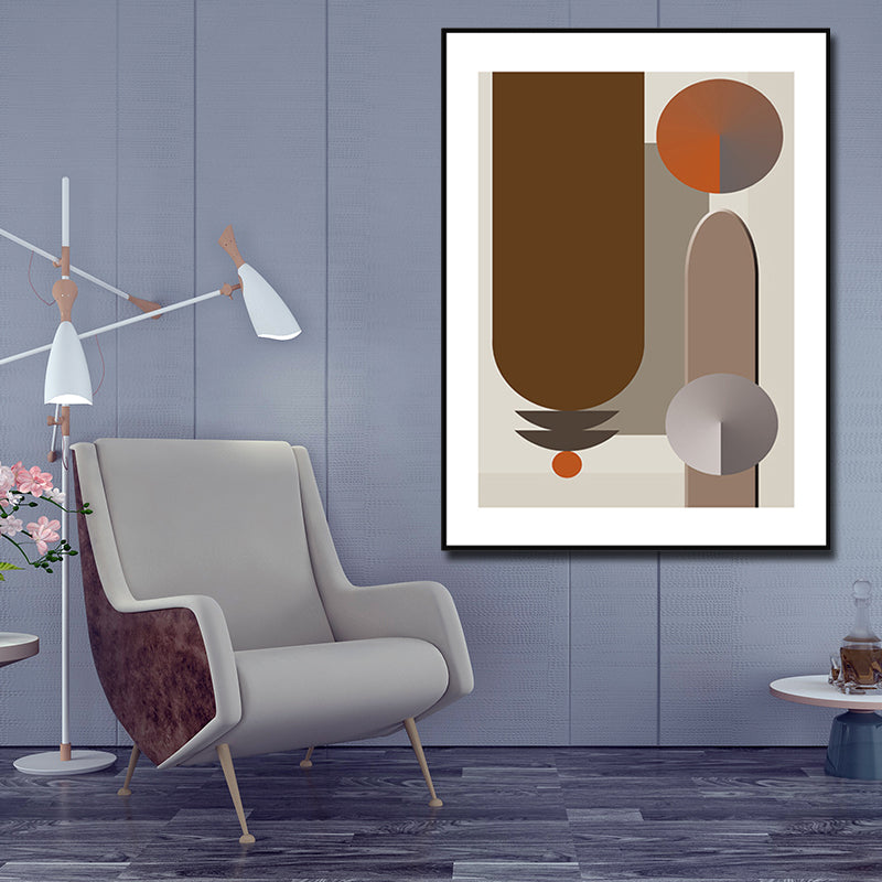 Brehn | Dunkel Color Geometrische Wandkunst Texturiert Nordisch Esszimmer Umwickelte Leinwand, Mehrere Größen