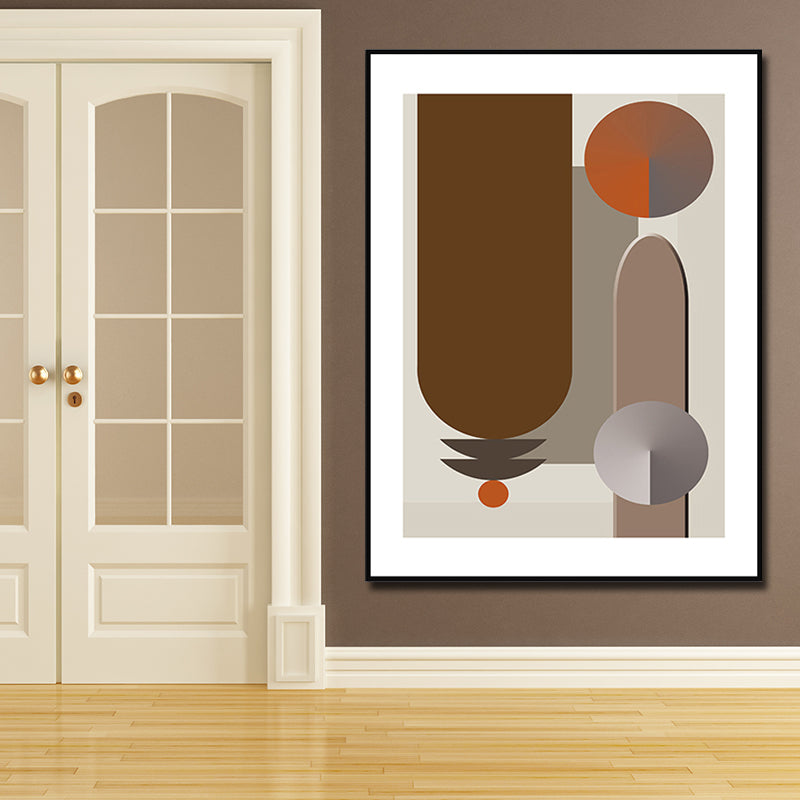Brehn | Dunkel Color Geometrische Wandkunst Texturiert Nordisch Esszimmer Umwickelte Leinwand, Mehrere Größen