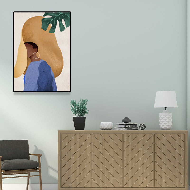 Brehn | Skandinavische Mode Mädchen Wanddekoration Pastellfarben Leinwanddruck für das Wohnzimmer (Mehrere Größen)