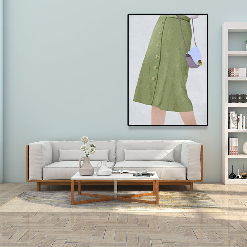 Brehn | Skandinavische Mode Mädchen Wanddekoration Pastellfarben Leinwanddruck für das Wohnzimmer (Mehrere Größen)