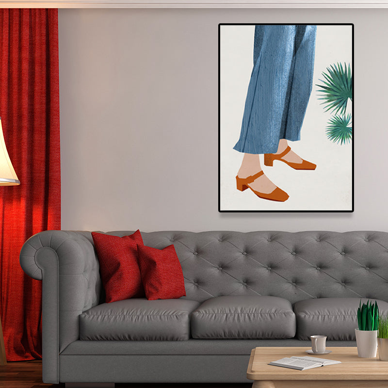 Brehn | Skandinavische Mode Mädchen Wanddekoration Pastellfarben Leinwanddruck für das Wohnzimmer (Mehrere Größen)