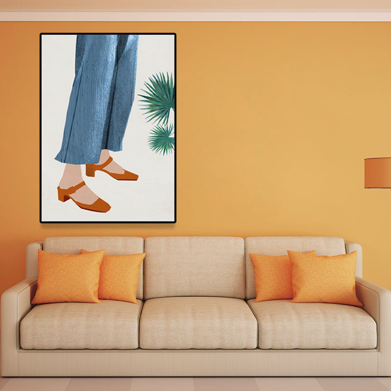 Brehn | Skandinavische Mode Mädchen Wanddekoration Pastellfarben Leinwanddruck für das Wohnzimmer (Mehrere Größen)