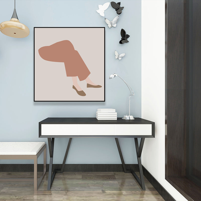 Brehn | Dunkel colorierte Mode Frauen Wandkunst Texturiertes quadratisches eingewickeltes Canvas für das Wohnzimmer