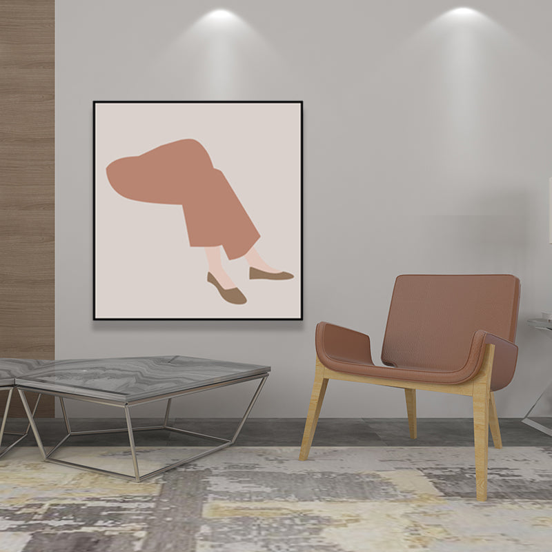 Brehn | Dunkel colorierte Mode Frauen Wandkunst Texturiertes quadratisches eingewickeltes Canvas für das Wohnzimmer