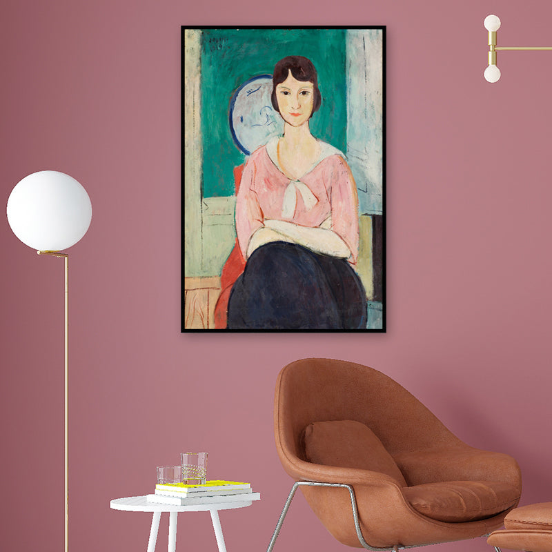 Brehn | Pastellfarbe Maidporträt Gemälde Texturiert Traditionelle Mädchen Schlafzimmer Wandkunst