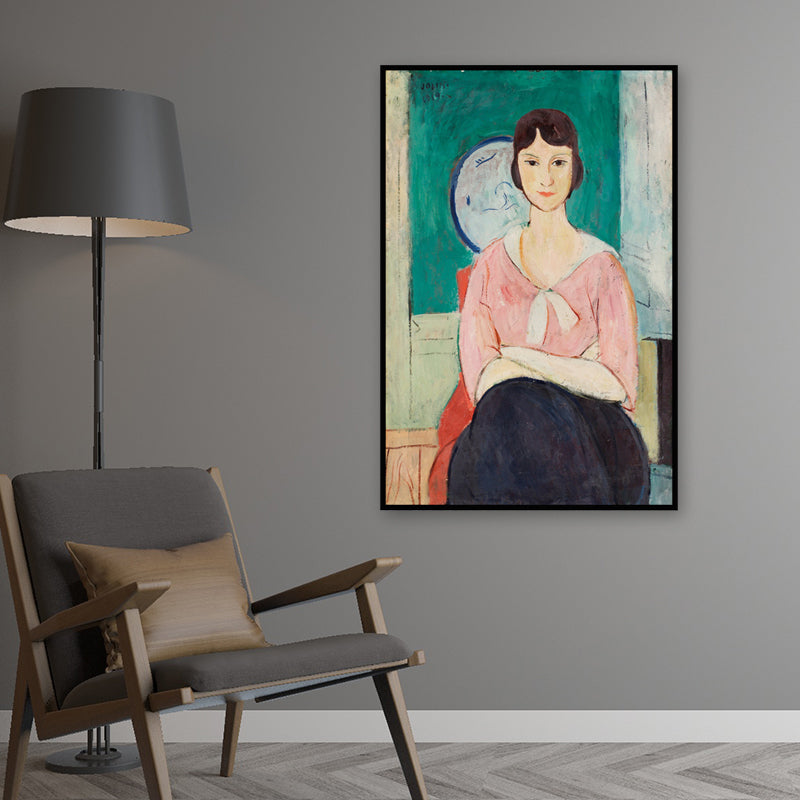 Brehn | Pastellfarbe Maidporträt Gemälde Texturiert Traditionelle Mädchen Schlafzimmer Wandkunst