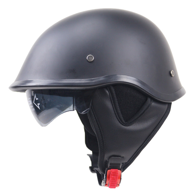 Klassischer Halbschalen-Motorradhelm mit Visier Brehn