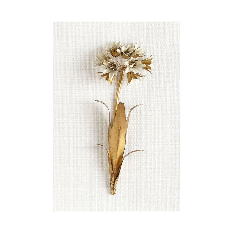 Brehn | Gold Nordic Leinwandkunst Zweig der blühenden Blume Wanddekoration für das Wohnzimmer