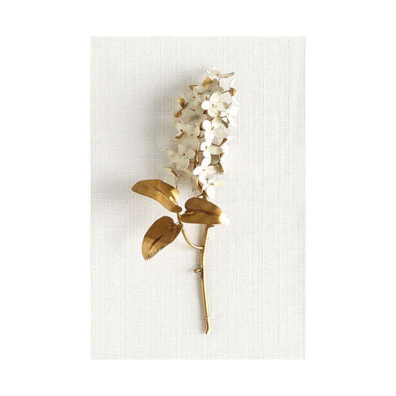 Brehn | Blumenast Wandkunst Druck Gold und Weiß Leinwand Wanddekoration für Schlafzimmer, Texturiert