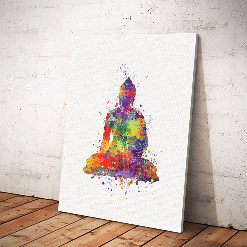 Brehn | Rote Buddhismus Wandkunst Religion Asiatisch Texturiert Leinwanddruck für das Esszimmer