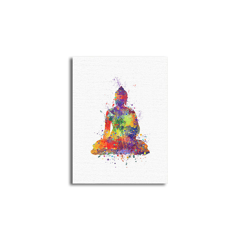 Brehn | Rote Buddhismus Wandkunst Religion Asiatisch Texturiert Leinwanddruck für das Esszimmer