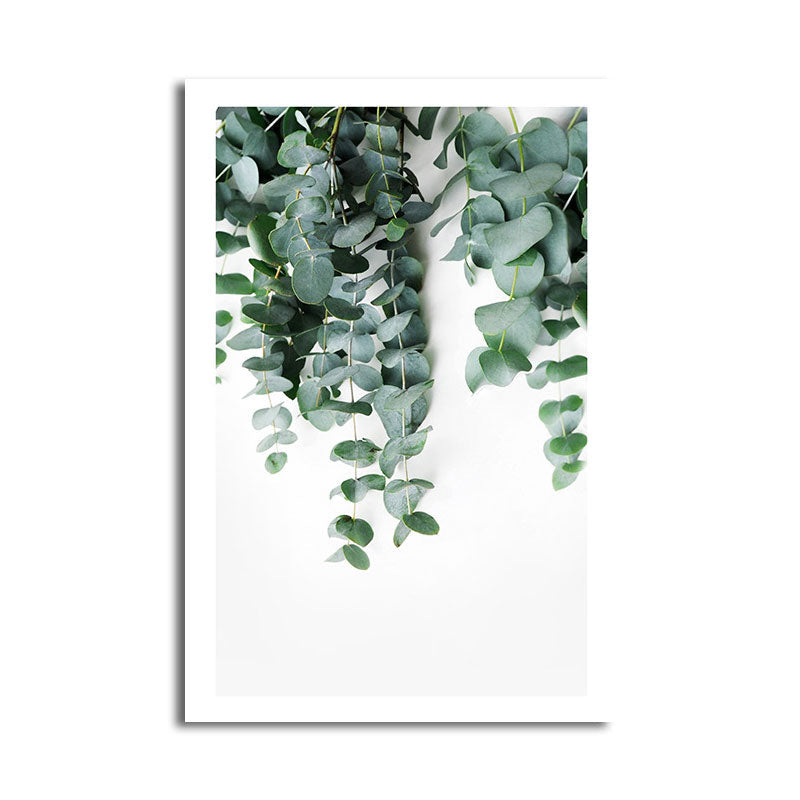 Brehn | Nordic Botanic Weinstock Wandkunst Grüner Texturierten Leinwanddruck für Hausinterieur
