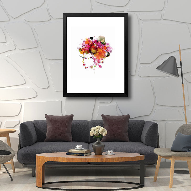 Brehn | Schöne Frau Seitenansicht Leinwandkunst für das Wohnzimmer Mode Wanddekoration in Pink